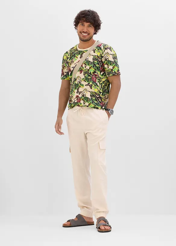 Cargo-Joggpants aus k&uuml;hlendem Leinen-Mix, bonprix