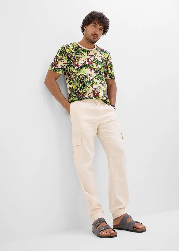 Cargo-Joggpants aus k&uuml;hlendem Leinen-Mix, bonprix
