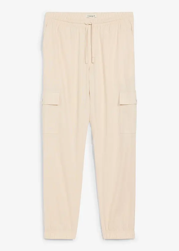Cargo-Joggpants aus k&uuml;hlendem Leinen-Mix, bonprix