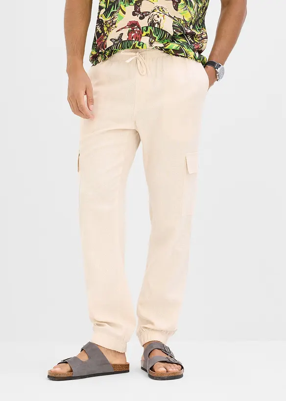 Cargo-Joggpants aus k&uuml;hlendem Leinen-Mix, bonprix