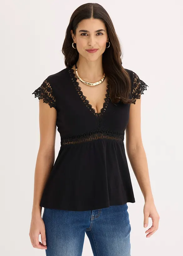 Shirt mit Spitze, bonprix