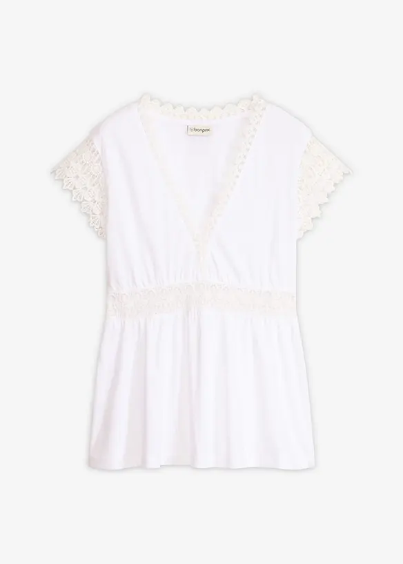 T-shirt &agrave; dentelle, bonprix