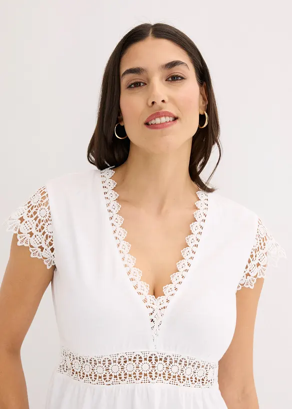T-shirt &agrave; dentelle, bonprix
