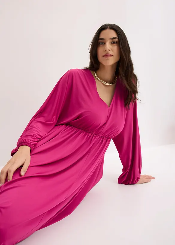 Midikleid mit tiefem Ausschnitt, bonprix