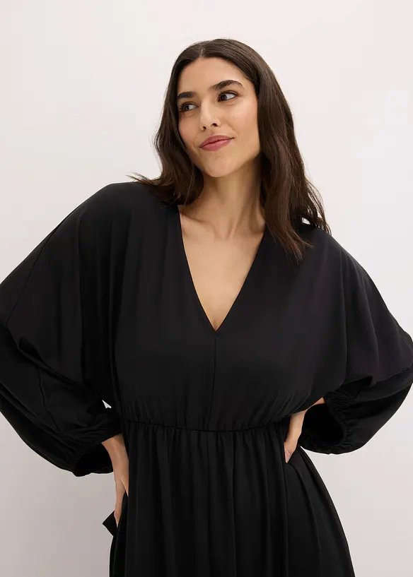 Robe midi avec d&eacute;collet&eacute; plongeant, bonprix