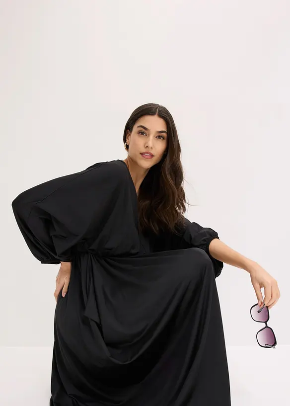 Robe midi avec d&eacute;collet&eacute; plongeant, bonprix