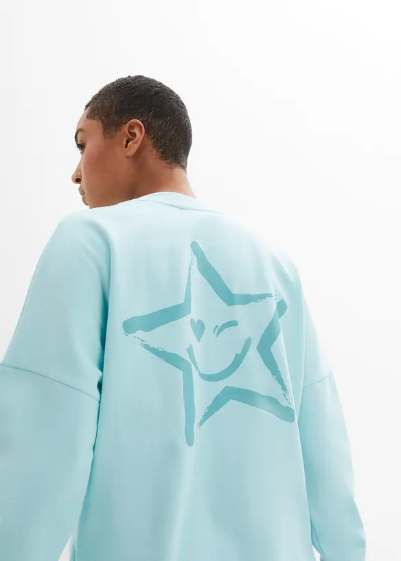 Sweat oversize &agrave; finitions multicolores, 100% coton, bonprix