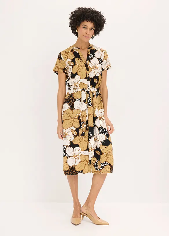 Robe-chemise &agrave; pois, bonprix