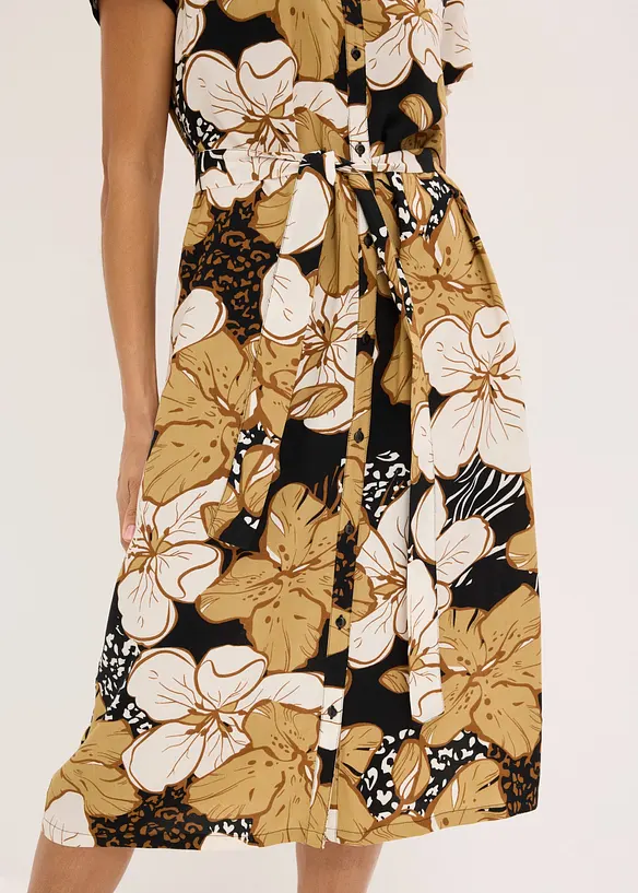 Robe-chemise &agrave; pois, bonprix