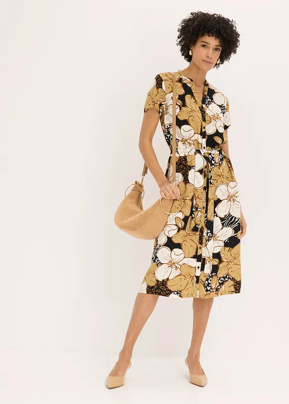 Robe-chemise &agrave; pois, bonprix