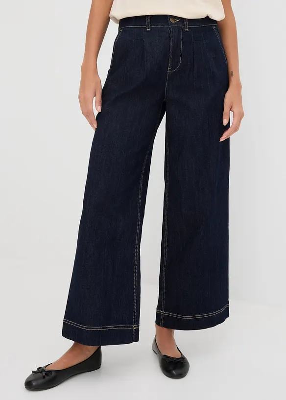 Wide-Leg-Jeans High Waist, Bequembund, bonprix