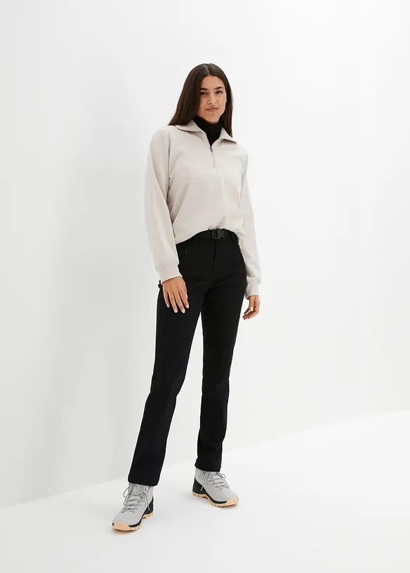 Pantalon d&eacute;perlant en twill extensible avec ceinture, bonprix