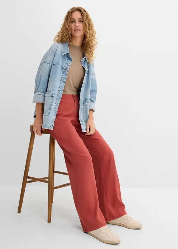 Palazzo-Hose mit Leinen, bonprix