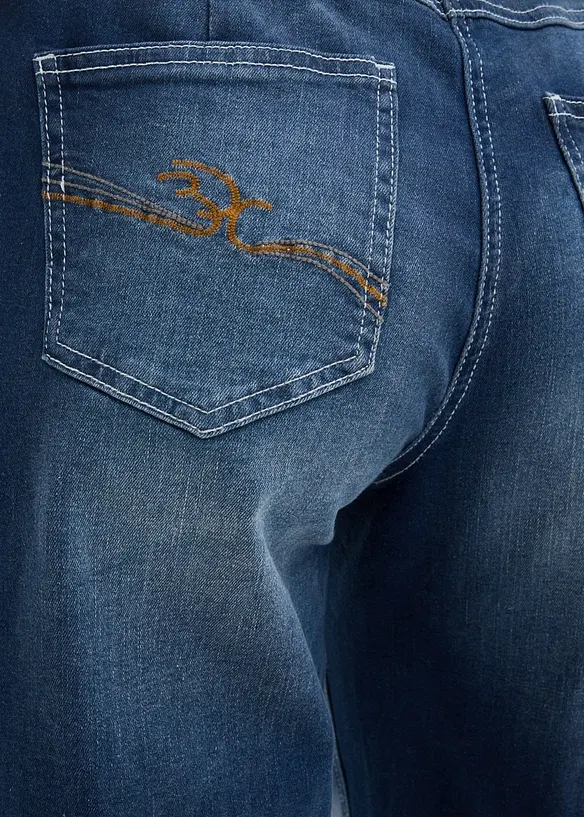 Jean large taille mi-haute &eacute;lastiqu&eacute;e, bonprix