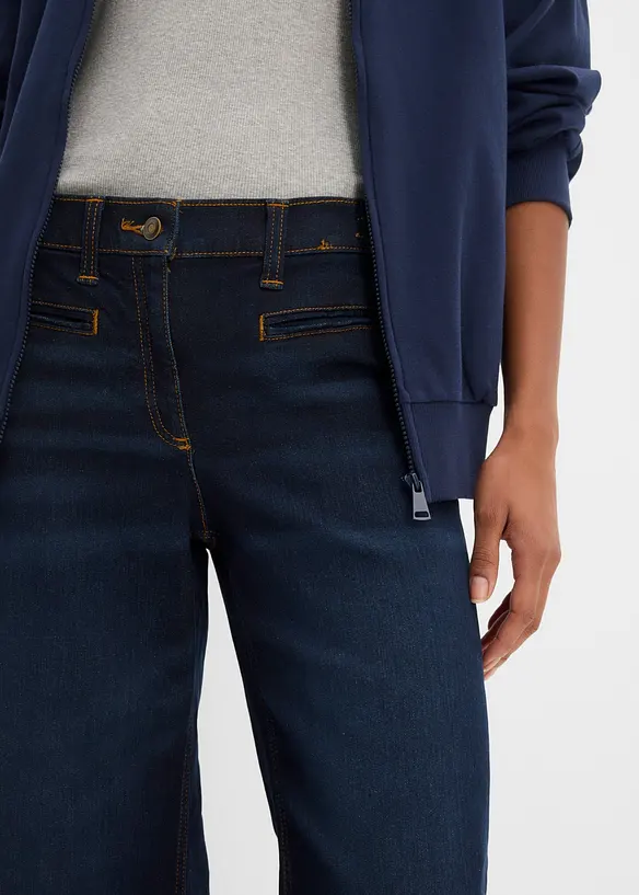 Jean large taille mi-haute &eacute;lastiqu&eacute;e, bonprix