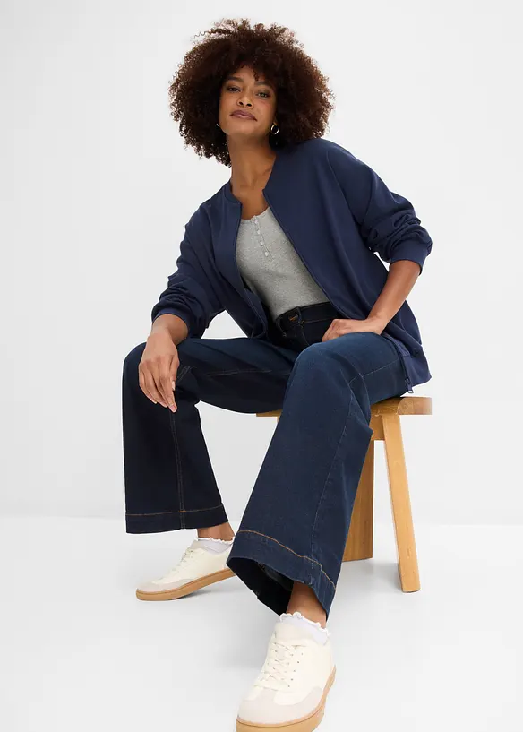 Jean large taille mi-haute &eacute;lastiqu&eacute;e, bonprix