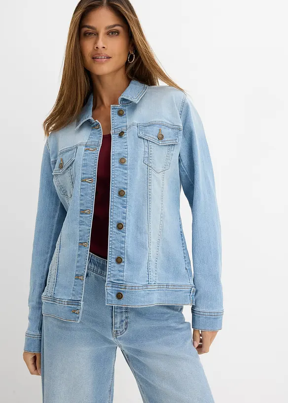 Veste en jean extensible, basique, bonprix