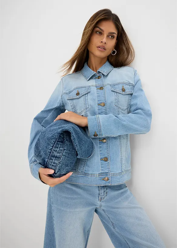 Veste en jean extensible, basique, bonprix