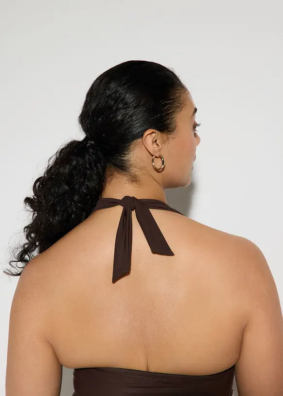 Maillot 1 pi&egrave;ce sculptant, maintien l&eacute;ger, avec strass, bonprix
