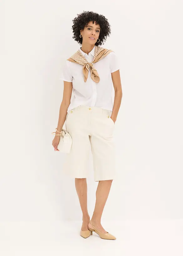 Chemisier manches courtes en popeline, bonprix