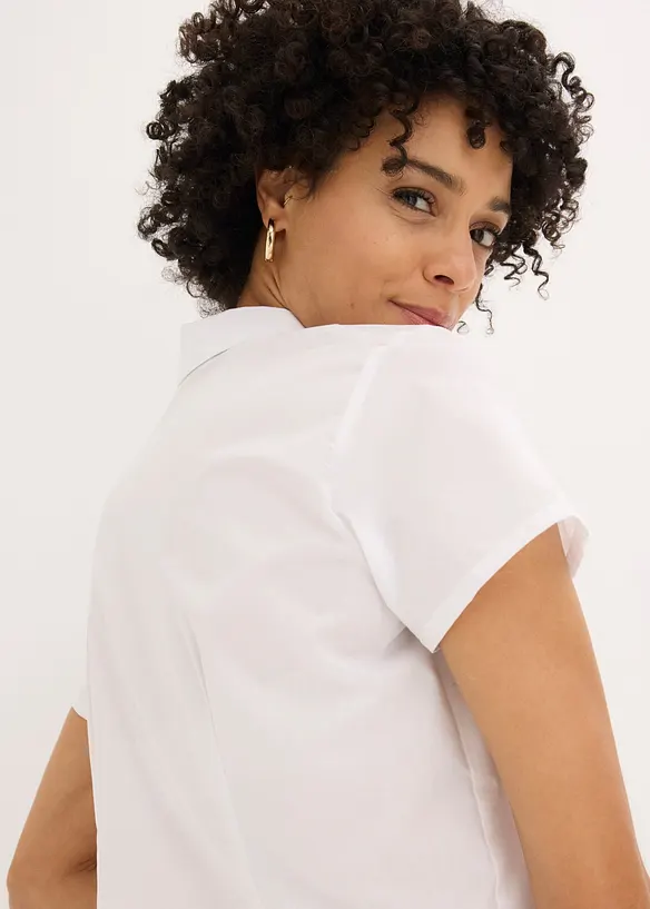 Chemisier manches courtes en popeline, bonprix