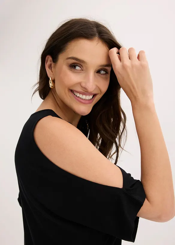 T-shirt en viscose avec d&eacute;coupes, bonprix