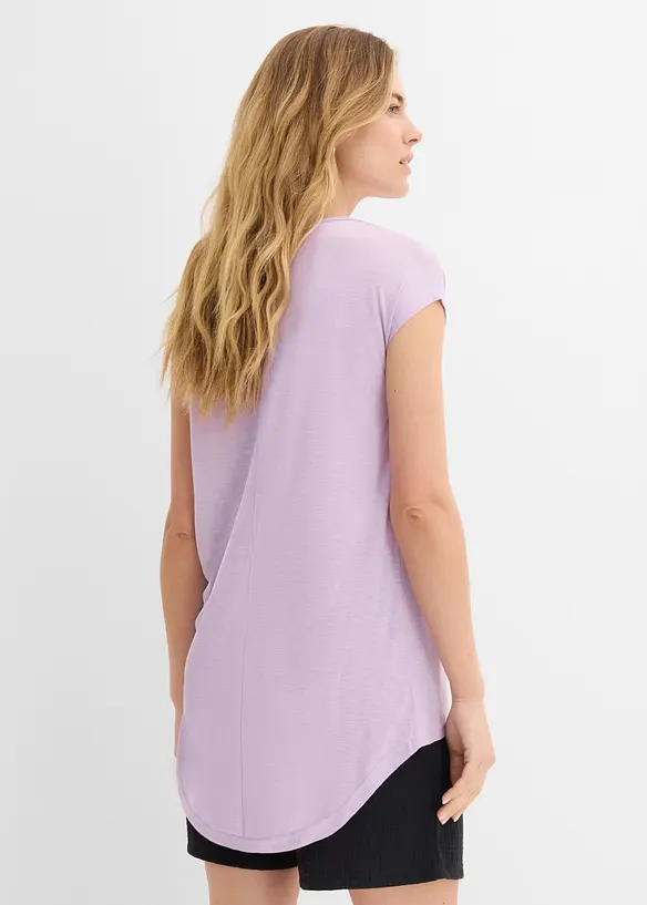 T-shirt long en viscose m&eacute;lang&eacute;e, bonprix