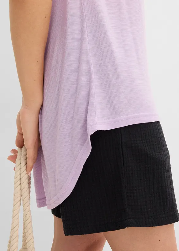 T-shirt long en viscose m&eacute;lang&eacute;e, bonprix