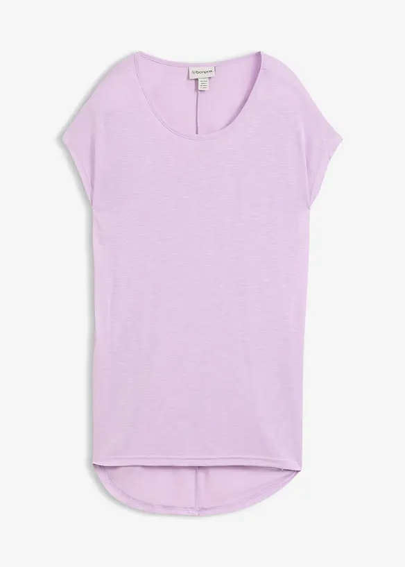 T-shirt long en viscose m&eacute;lang&eacute;e, bonprix