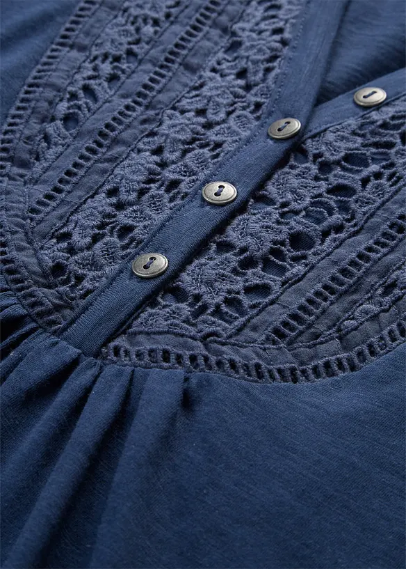 Baumwoll Flammgarn-Shirt, Kurzarm, bonprix