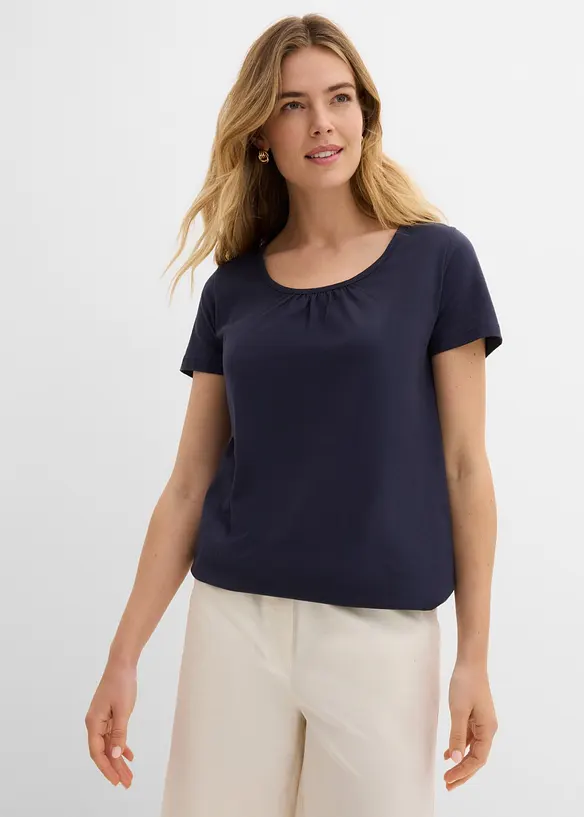 Shirt aus reiner Baumwolle, Kurzarm, bonprix