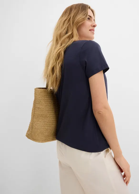 Shirt aus reiner Baumwolle, Kurzarm, bonprix