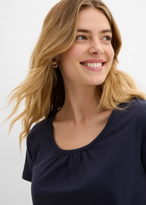 Shirt aus reiner Baumwolle, Kurzarm, bonprix