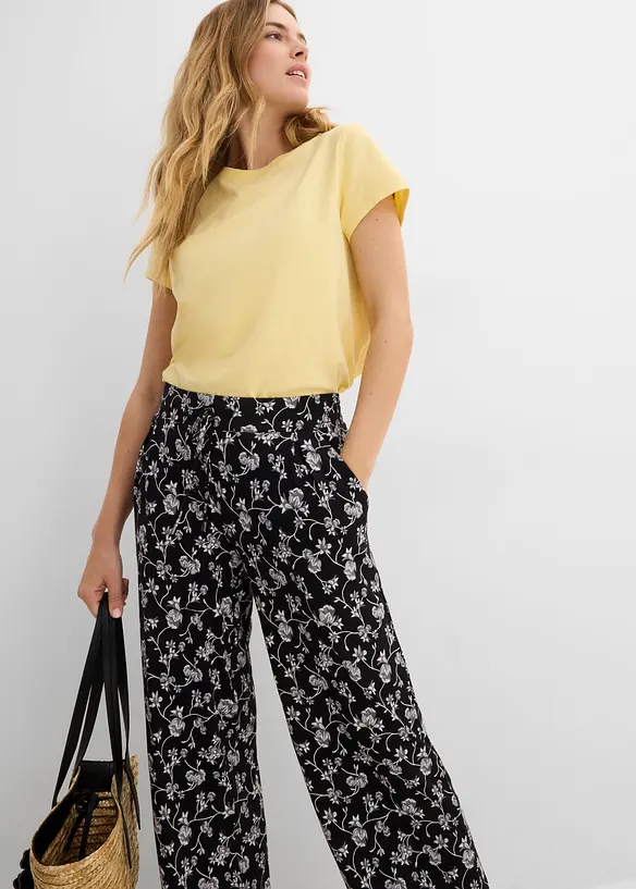 Pantalon palazzo en viscose extensible, bonprix