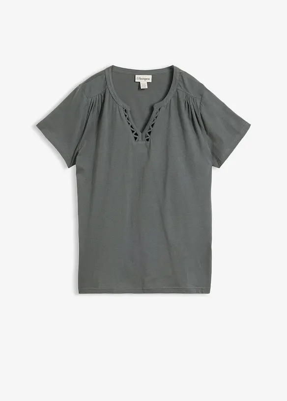 Shirt mit dekorativem Ausschnitt, bonprix