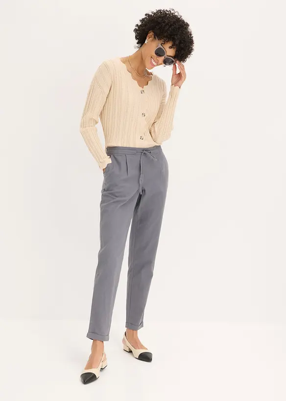 Pantalon en lin m&eacute;lang&eacute;, bonprix