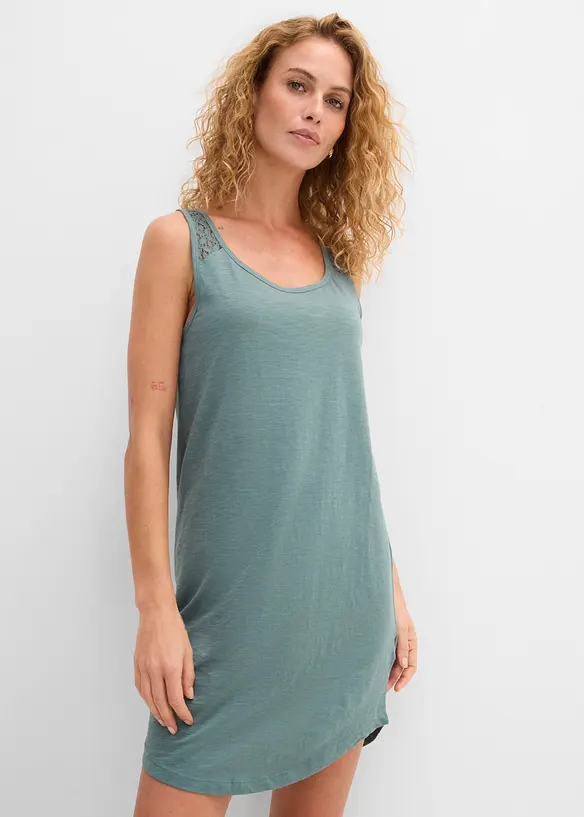 Shirtkleid aus Baumwolle mit Spitze, bonprix