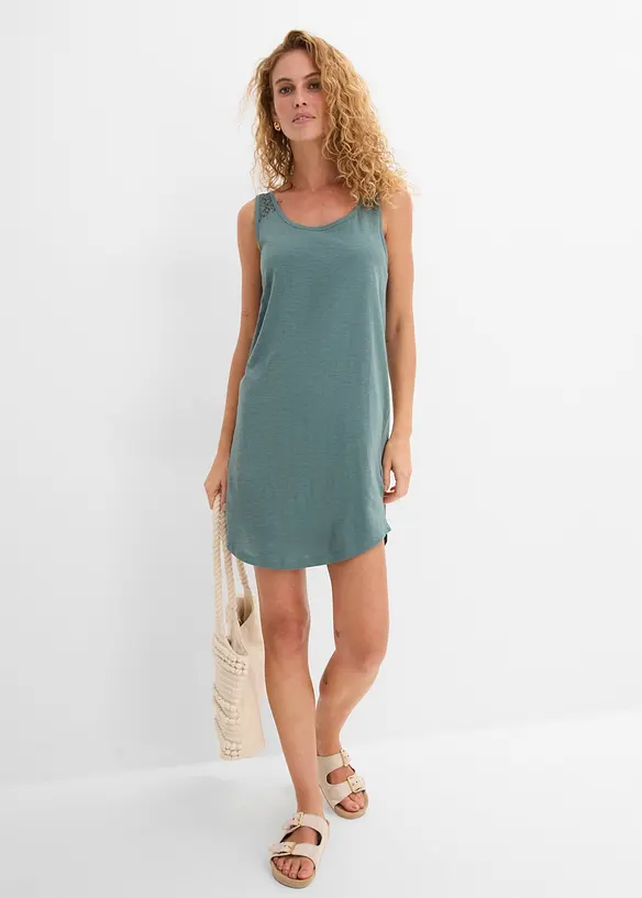 Shirtkleid aus Baumwolle mit Spitze, bonprix