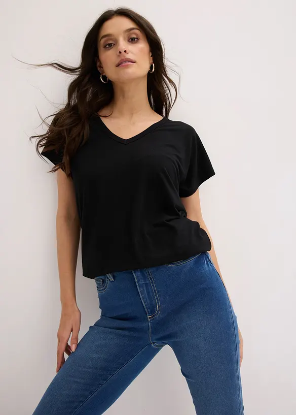 T-shirt en viscose m&eacute;lang&eacute;e, bonprix