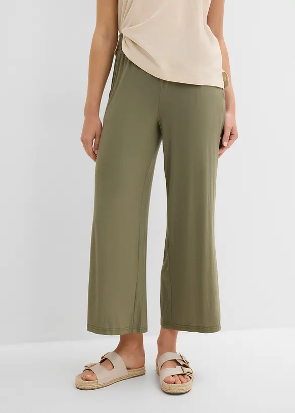 Pantalon fluide en jersey viscose, longueur 7/8, bonprix