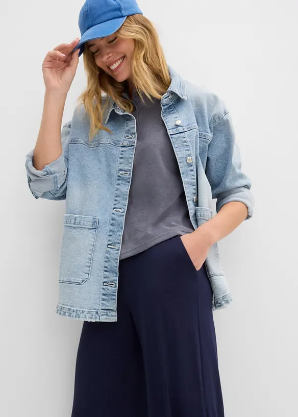 Pantalon fluide en jersey viscose, longueur 7/8, bonprix