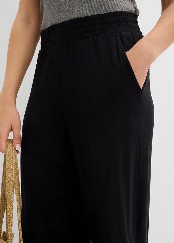 Pantalon fluide en jersey viscose, longueur 7/8, bonprix