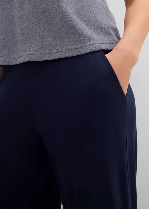 Pantalon fluide en jersey viscose, longueur 7/8, bonprix