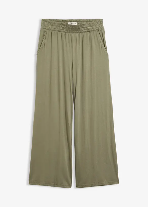 Pantalon fluide en jersey viscose, longueur 7/8, bonprix