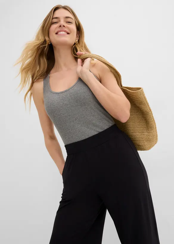 Pantalon fluide en jersey viscose, longueur 7/8, bonprix