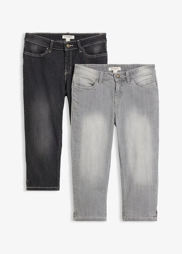 Lot de 2 jeans corsaire, bonprix