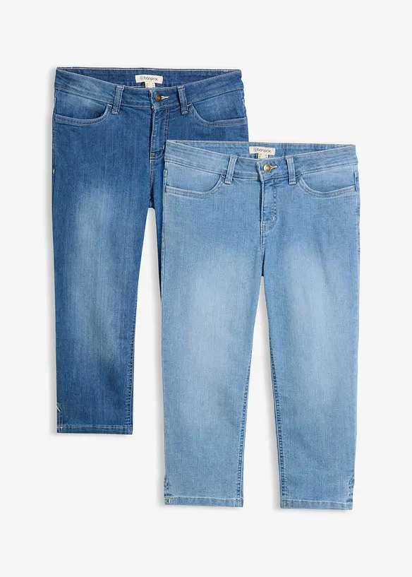 Lot de 2 jeans corsaire, bonprix