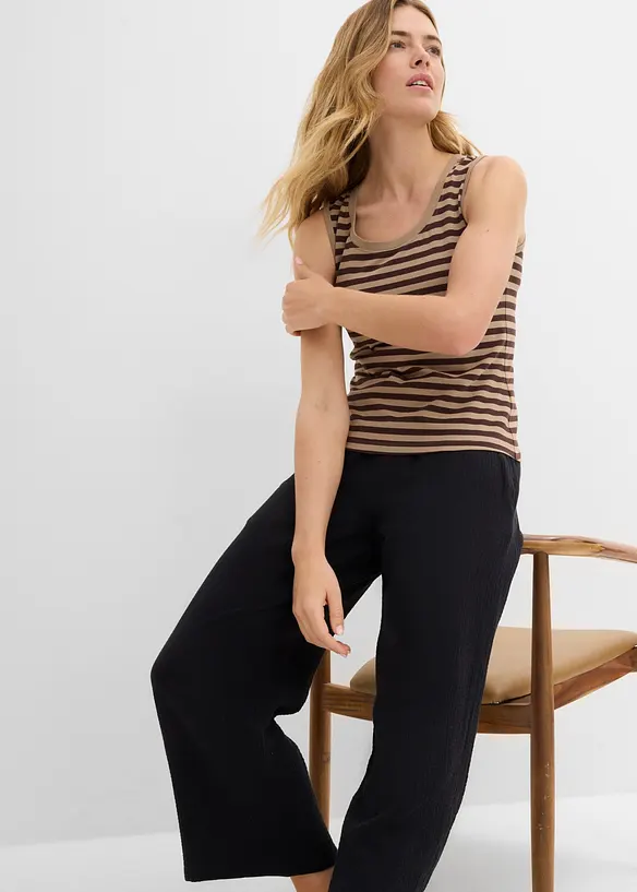 Pantalon large en gaze de coton, bonprix