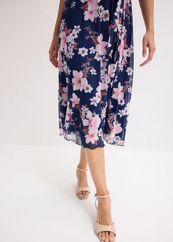 Robe midi imprim&eacute;e en mesh, bonprix