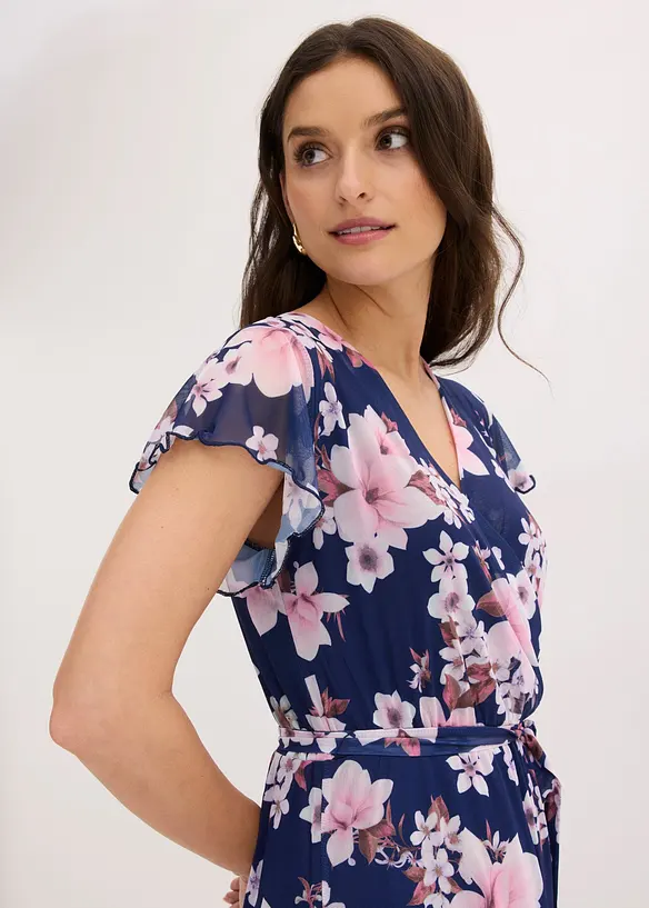 Robe midi imprim&eacute;e en mesh, bonprix